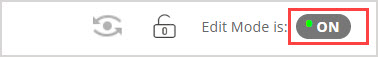 In the Blackboard course, the Edit Mode option is highlighted and turned on; the option is at the top right of the page. 